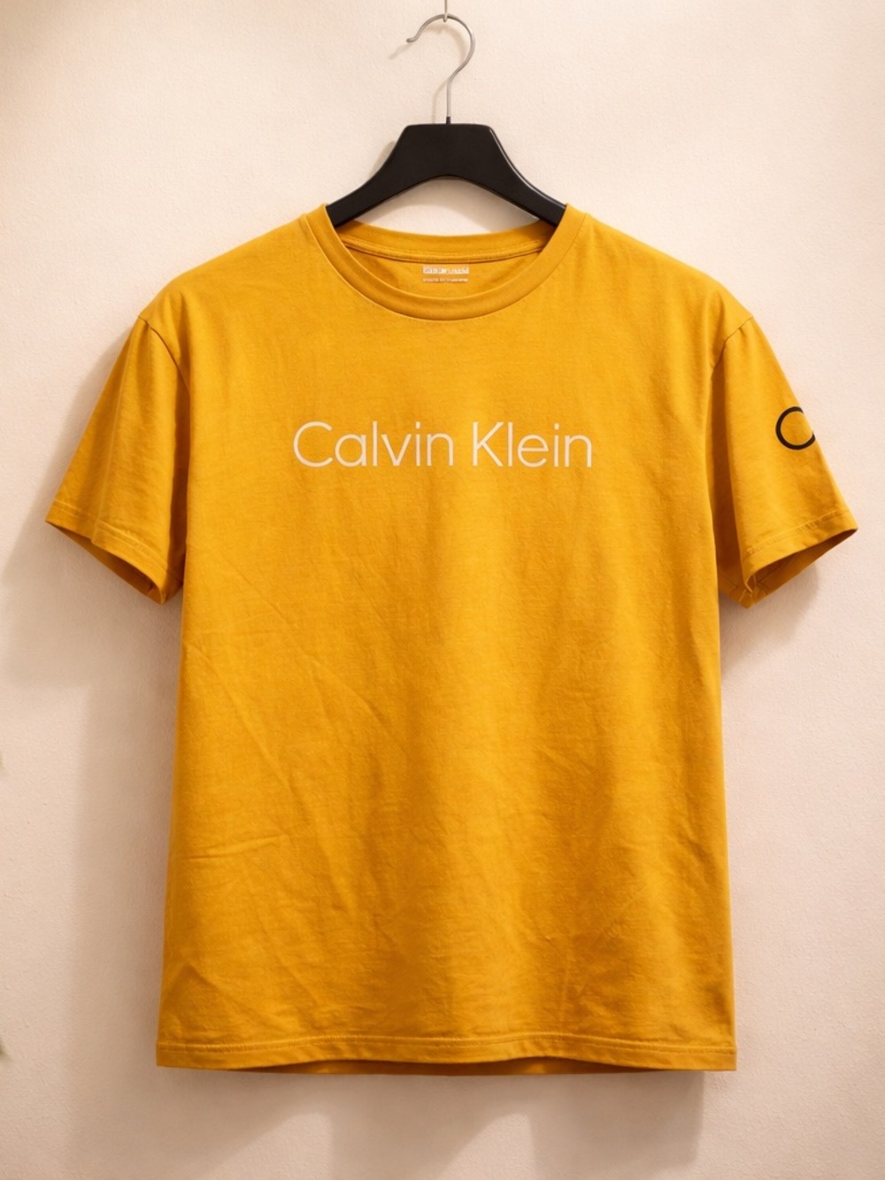 Calvin Klein Yellow Logo Crew Neck T-Shirt